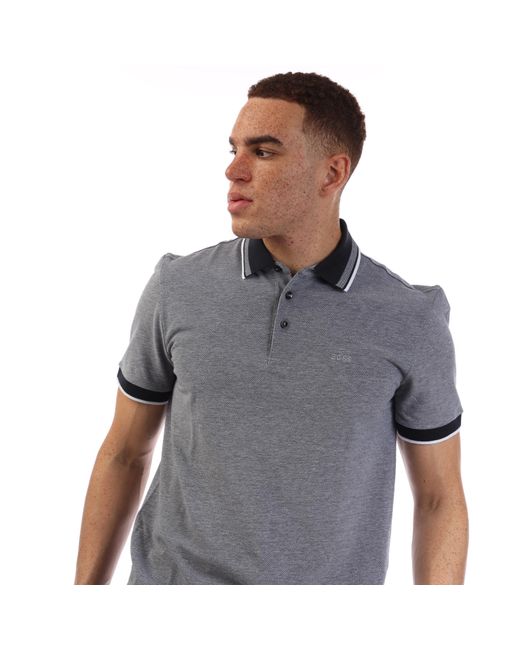 Boss Gray H Prout Short Sleeve Polo Shirt for men