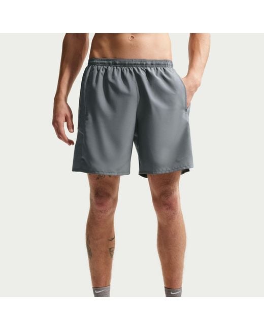 Nike Gray Miler 7 Performance Running Shorts for men