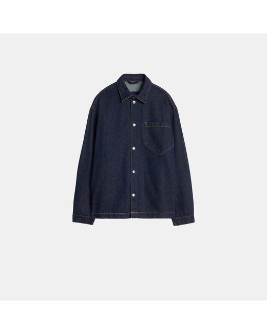 7 For All Mankind Blue Denim Overshirt for men