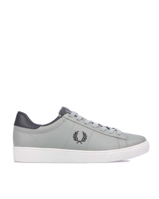 Fred Perry Gray Spencer Leather Trainers Size 6 for men