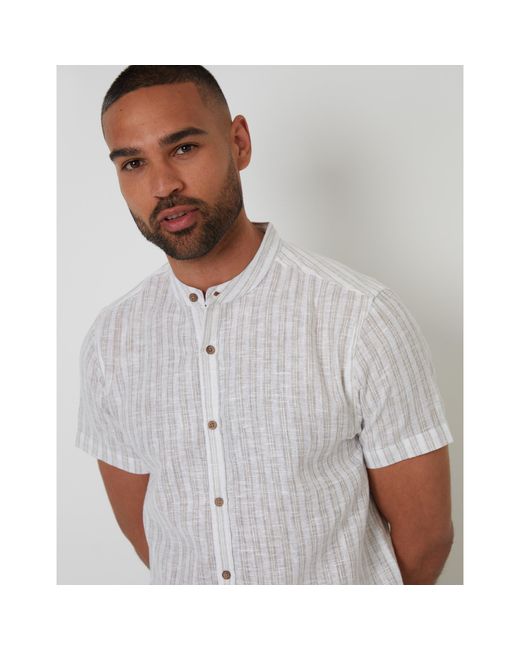 Threadbare White Papa Short-Sleeve Patterned Shirt for men