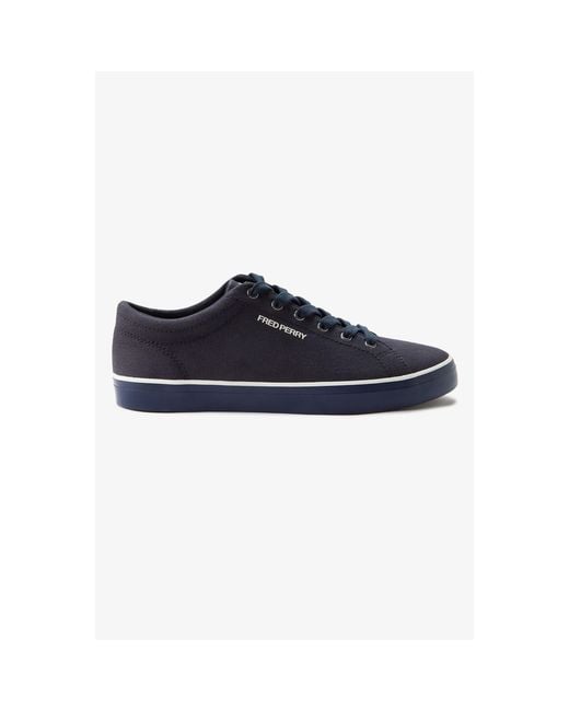 Fred Perry Blue Baseline Canvas Trainers for men
