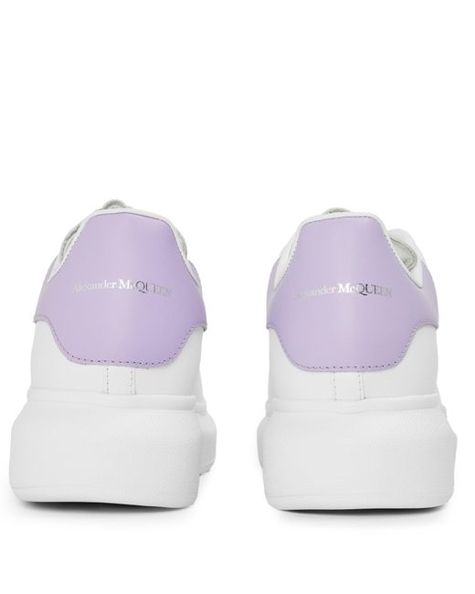 McQueen White Logo Print Leather Oversized Trainers