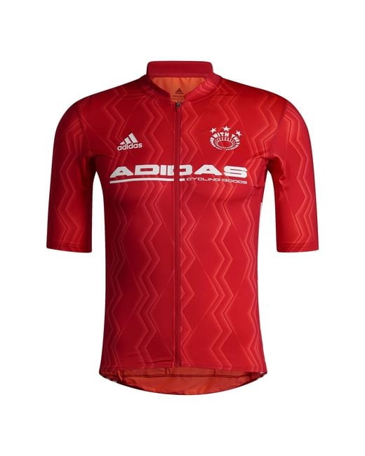 Adidas Red Cycle Jers Short Sleeve Performance Gym Top for men