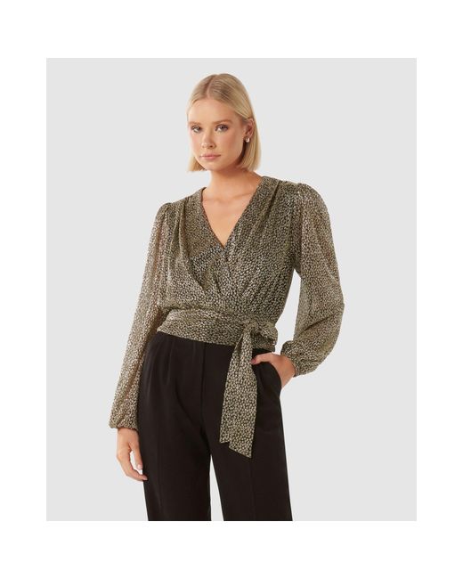 Forever New Multicolor Swathi Tie Wrap Blouse