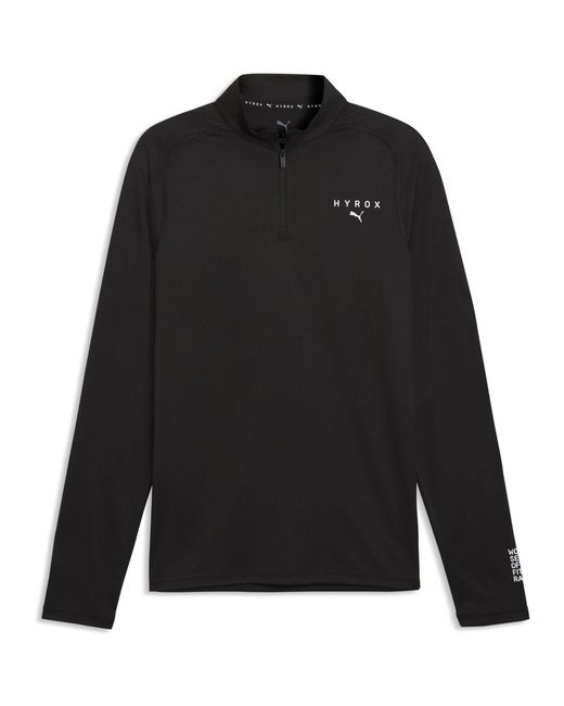 PUMA Black Hyrox 1/4 Zip Long Sleeve Top for men