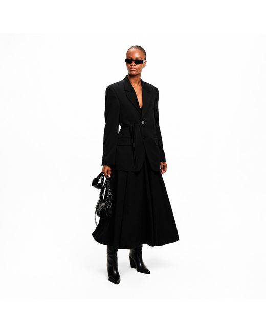 Balenciaga Black Bal Godet Maxi Skirt