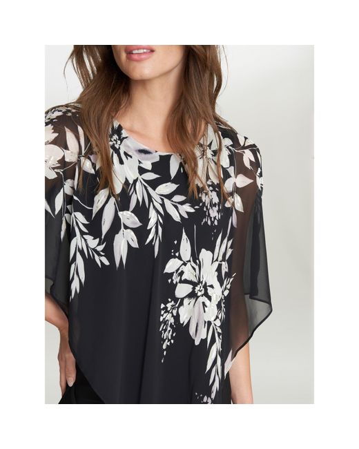 Gina Bacconi Black Kiya Asymmetric Dress With Foil Detail