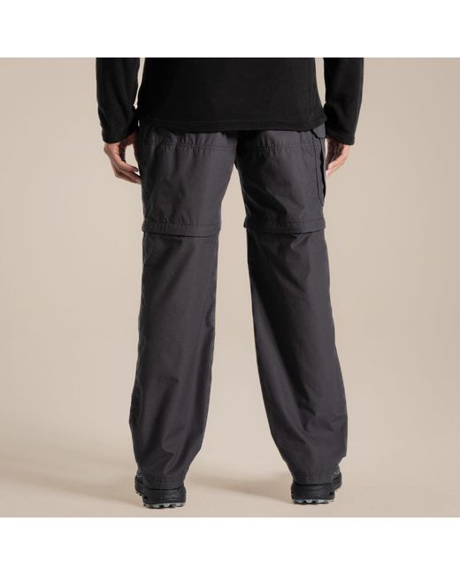 Craghoppers Black Kiwi Convertible Water-Repellent Trousers for men