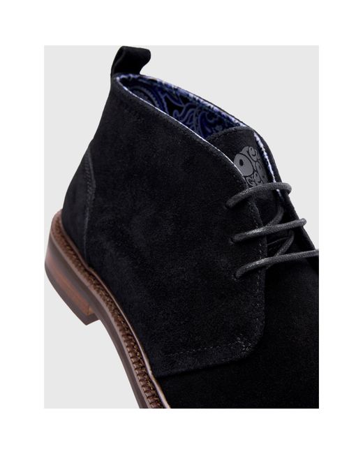 Pretty Green Black Handley Chukka Boots for men