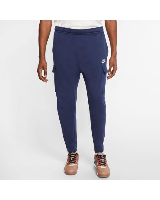 Nike Blue Sportswear Club Fleece Cargo Pants for men