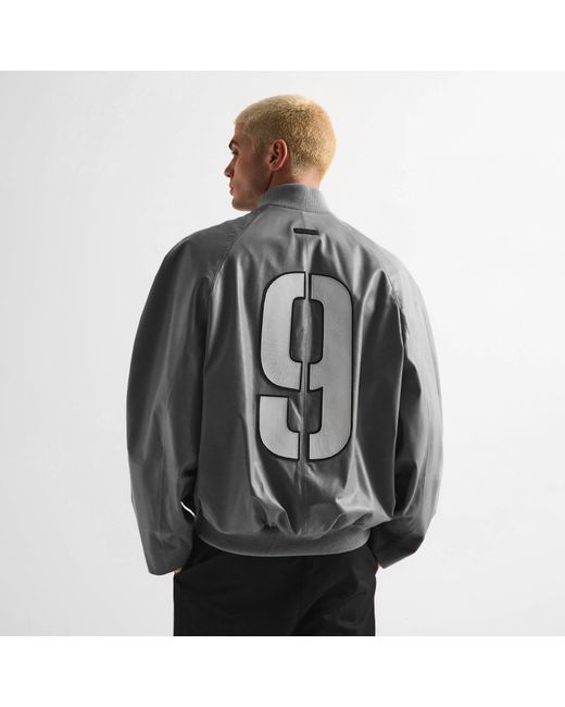 Fear Of God Gray Leather Jacket for men
