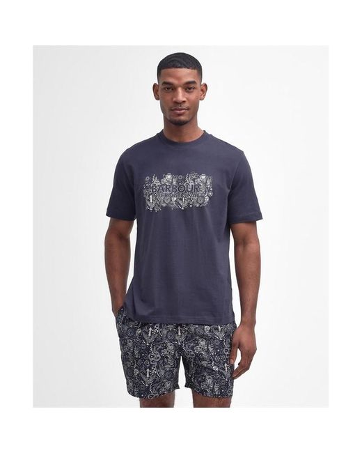 Barbour Blue Ridley Graphic T-shirt for men