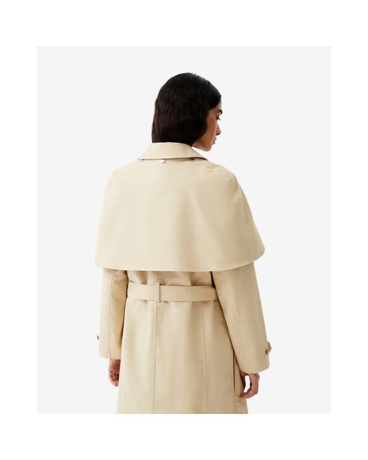Hunter Metallic Keltie Water-Resistant Cotton Detachable Cape Trench Coat
