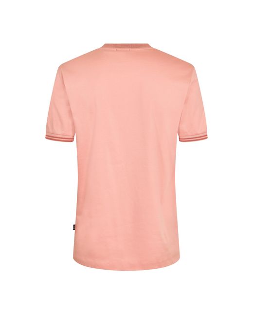 Boss Pink Tessler Short Sleeve Cotton T-Shirt for men