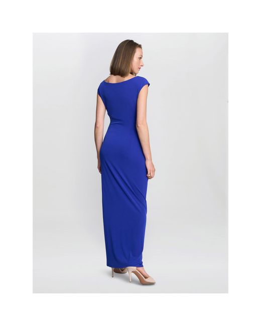 Gina Bacconi Blue Eileen Jersey Maxi Ball Gown