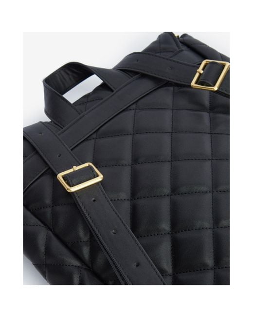 Barbour Black Quilted Hoxton Backpack