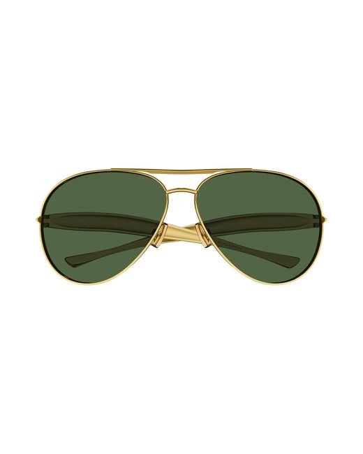 Bottega Veneta Green Bv1305S Aviator Sunglasses