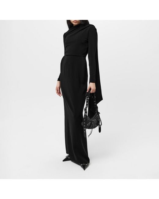 Balenciaga Black Cape Gown