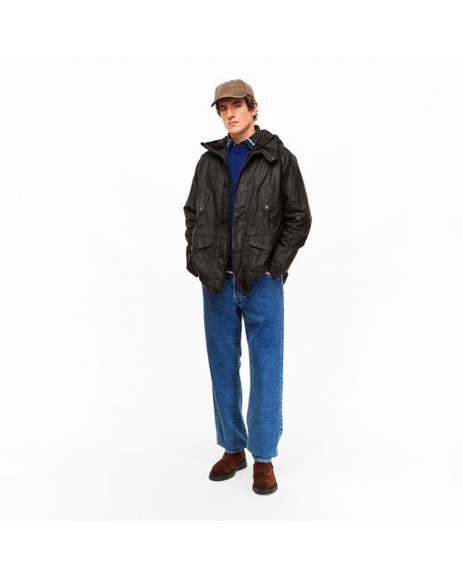 Barbour Black Re Mountain Re-Engineered Wax Jacket for men