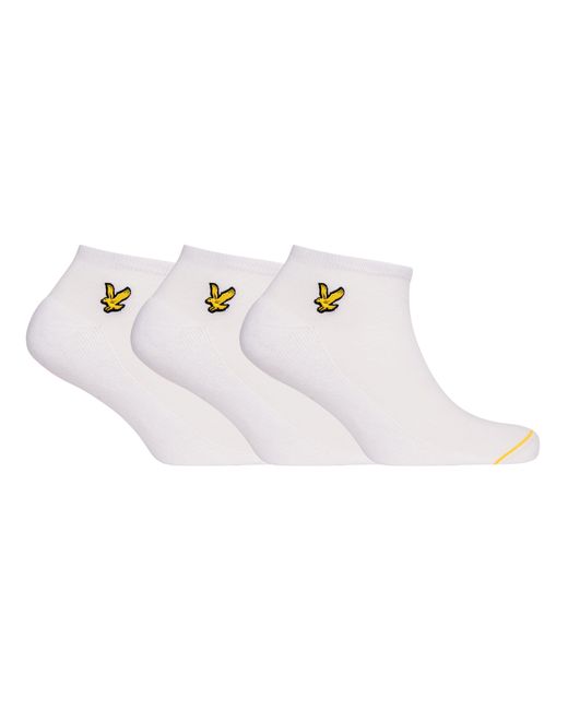 Lyle & Scott White Trainer Ankle Socks for men