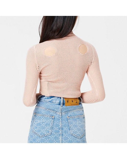 Off-White c/o Virgil Abloh Blue Holy Ts Meteor Knit Top, Knitwear