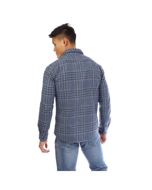 Peter Werth Blue Filmer Long Sleeve Plain Shirt for men