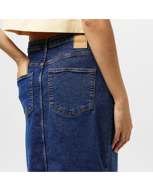 Pieces Blue Midi Skirt