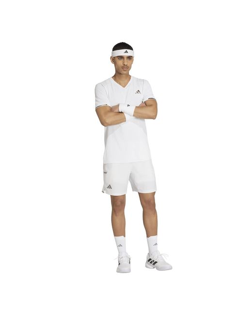 Adidas White Wim Short Sleeve Performance T-Shirt for men