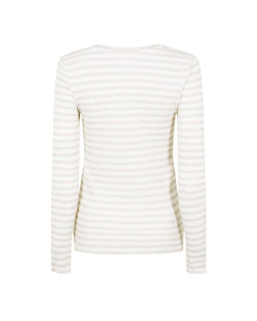 SELECTED White Anna Long Sleeve T-Shirt