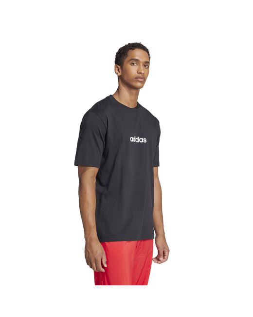 Adidas Black Essentials Single Jersey Logo T-Shirt for men
