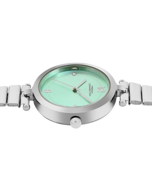 French Connection Green Case Round Shape Strap Quartz Watch