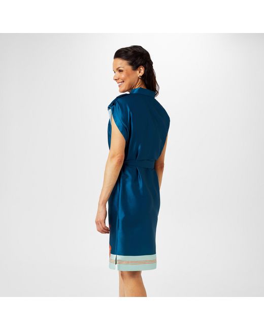 Biba Blue Border Print Tunic Dress