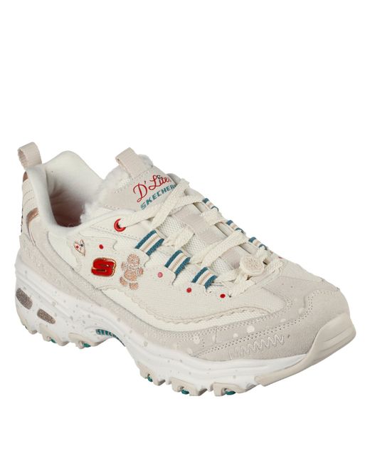 Skechers White Dlites1 Chunky Trainers