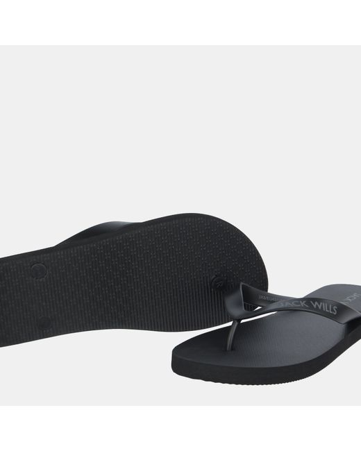 Jack Wills Black Jw Flop Flip Flops for men
