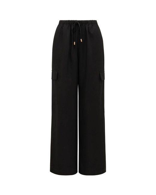 Forever New Black Elsie Elastic Waist Cargo