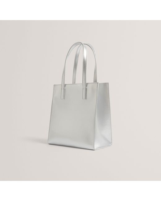 Ted Baker White Icon Small Crinkle Tote Bag