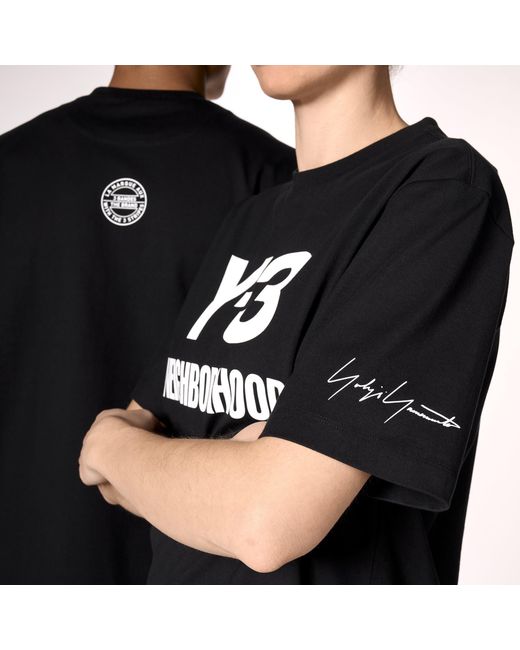 Y-3 Black X Neighborhood Logo T-Shirt for men