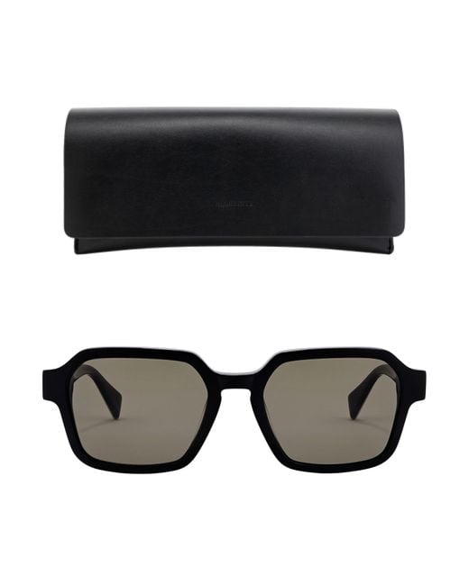 AllSaints Black Contemporary Geometric Square Sunglasses for men