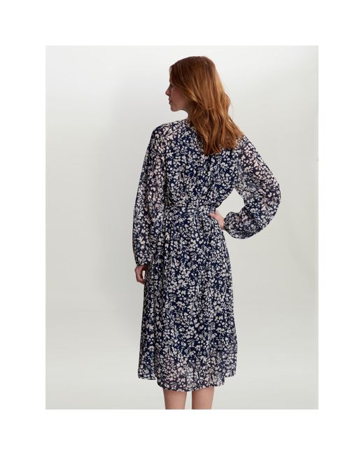 Gina Bacconi Blue Alaska Unwaisted Long Sleeve Dress