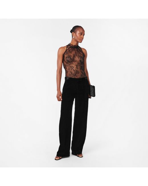 McQueen Gray Sleeveless Lace Top