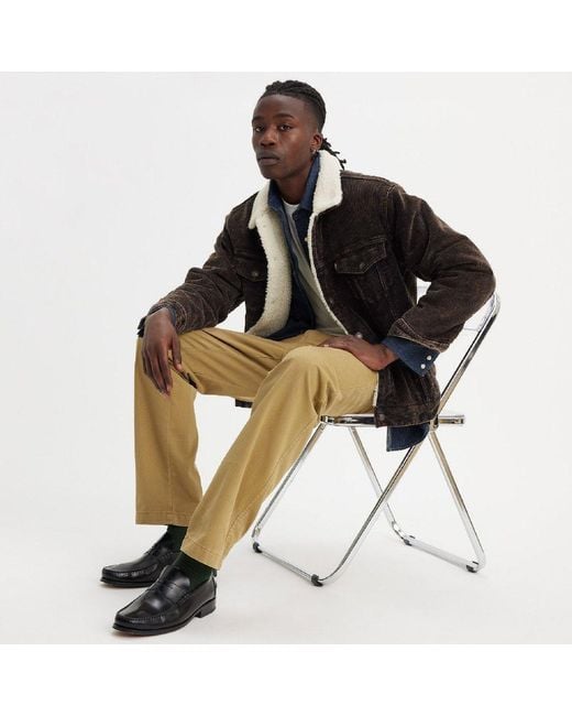 Levi's Yellow Authentic Straight Washed Chinos for men