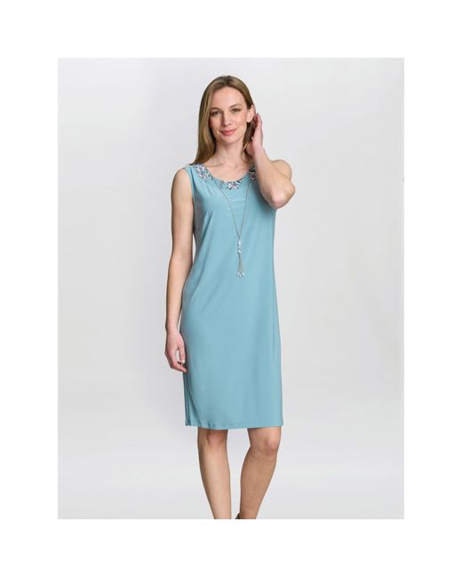 Gina Bacconi Blue Callie Printed Dress And Jacket