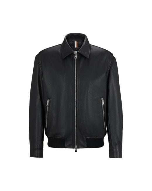 Boss Black Merwyn Leather Jacket for men