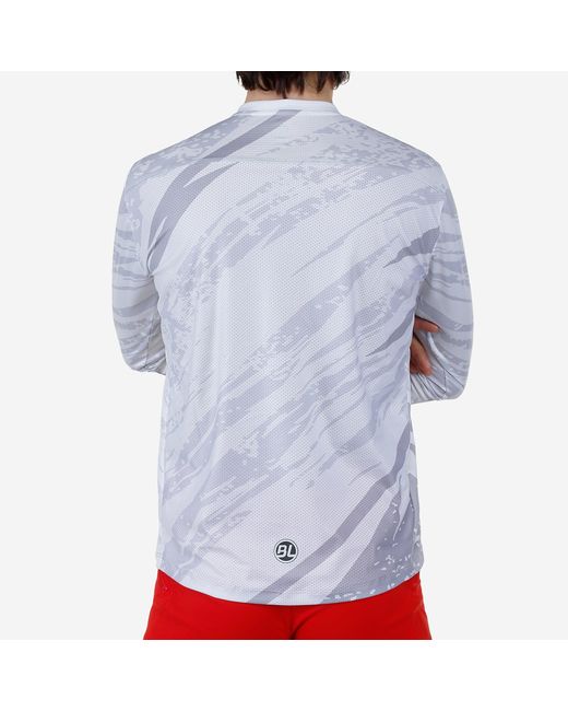 Bicycle Line Gray Ponente Upf 30+ V-Neck Long Sleeve Cycling Jersey for men
