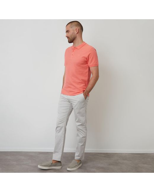 Threadbare Red Cotton Pique Short Sleeve Polo Shirt for men