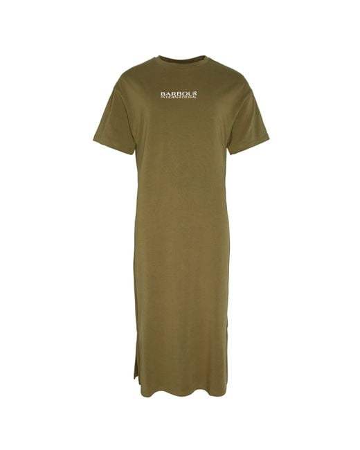 Barbour Green Sofia Midi Dress