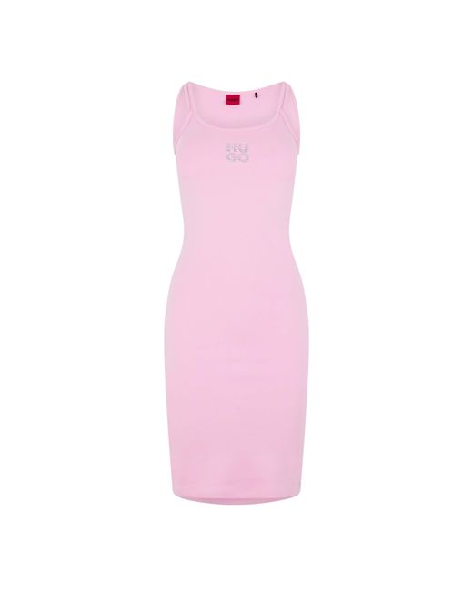 HUGO Pink Neamea Diamante Dress