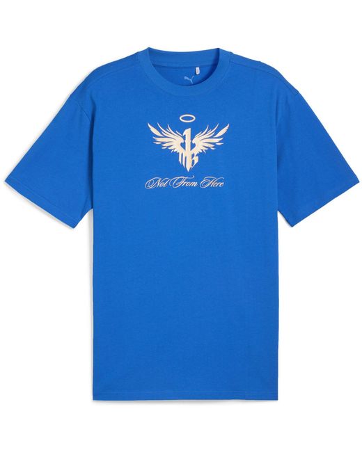 PUMA Blue Oversized T-Shirt for men