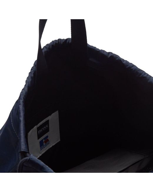 Boss Blue Drawstring Backpack for men